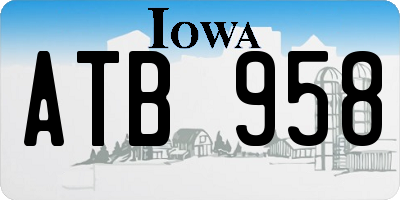 IA license plate ATB958