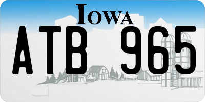 IA license plate ATB965