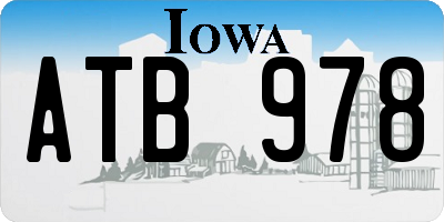 IA license plate ATB978