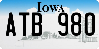 IA license plate ATB980