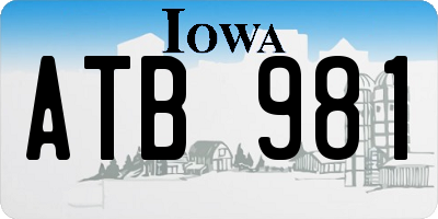 IA license plate ATB981