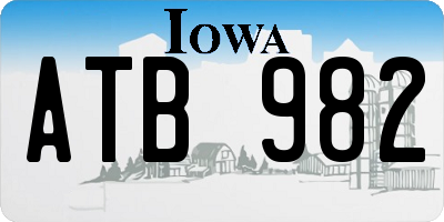 IA license plate ATB982