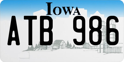 IA license plate ATB986