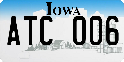 IA license plate ATC006