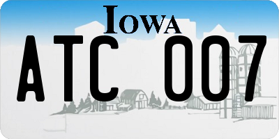 IA license plate ATC007