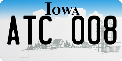 IA license plate ATC008