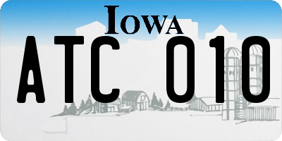 IA license plate ATC010