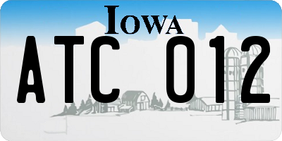 IA license plate ATC012