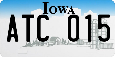 IA license plate ATC015