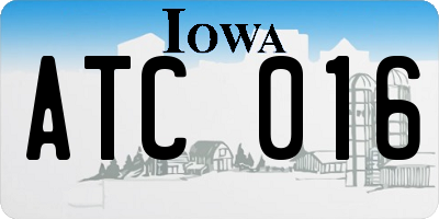 IA license plate ATC016