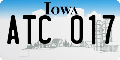 IA license plate ATC017