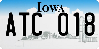 IA license plate ATC018