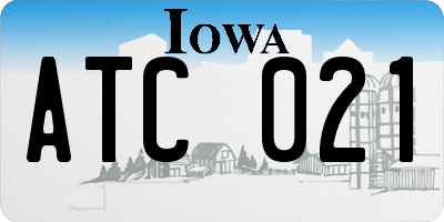 IA license plate ATC021