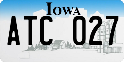 IA license plate ATC027