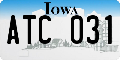 IA license plate ATC031