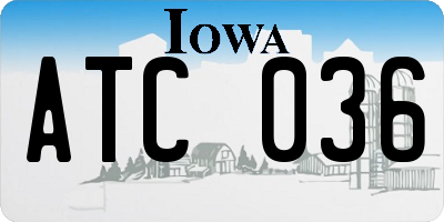 IA license plate ATC036