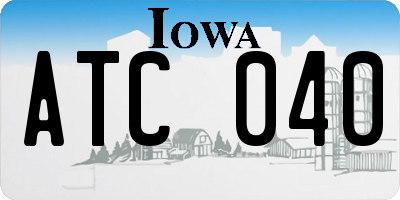 IA license plate ATC040