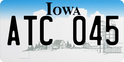 IA license plate ATC045