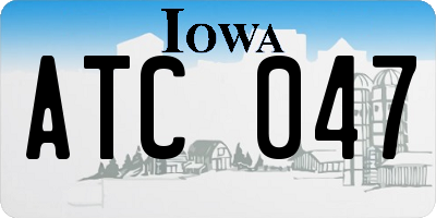 IA license plate ATC047