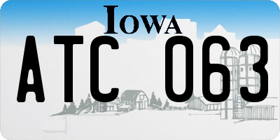 IA license plate ATC063