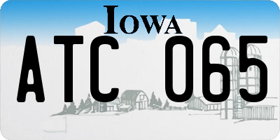 IA license plate ATC065