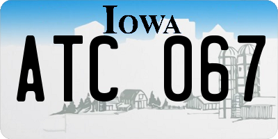 IA license plate ATC067