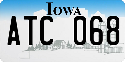 IA license plate ATC068