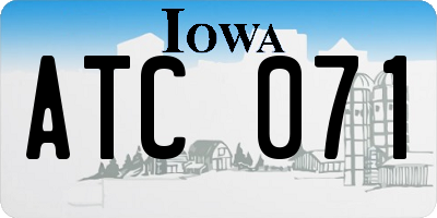 IA license plate ATC071