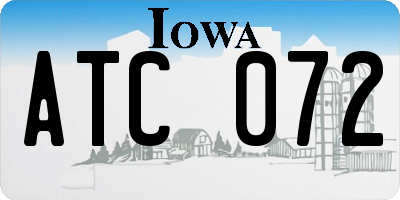 IA license plate ATC072