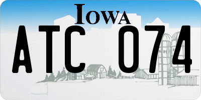 IA license plate ATC074