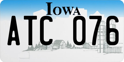 IA license plate ATC076