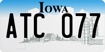 IA license plate ATC077
