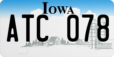 IA license plate ATC078
