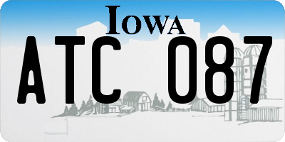 IA license plate ATC087