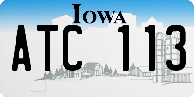 IA license plate ATC113