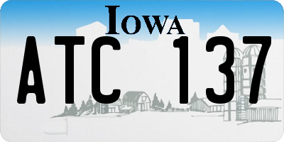 IA license plate ATC137