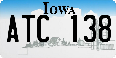 IA license plate ATC138