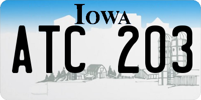 IA license plate ATC203
