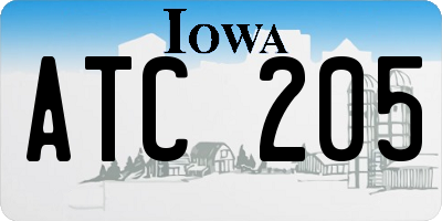 IA license plate ATC205