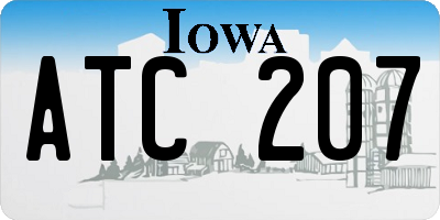 IA license plate ATC207