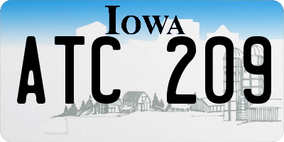 IA license plate ATC209