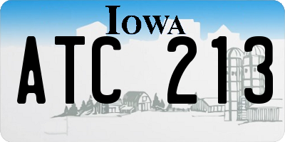 IA license plate ATC213