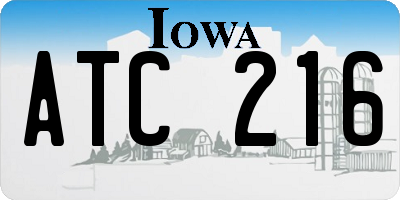 IA license plate ATC216