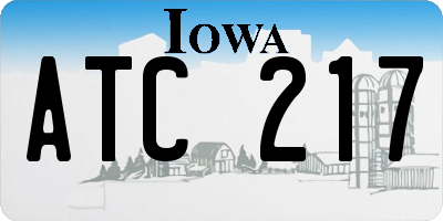 IA license plate ATC217