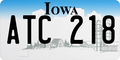 IA license plate ATC218