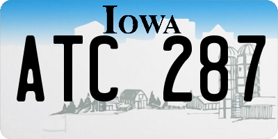 IA license plate ATC287