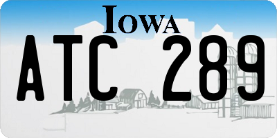 IA license plate ATC289