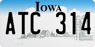 IA license plate ATC314
