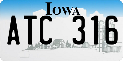 IA license plate ATC316