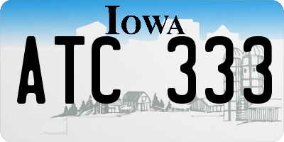IA license plate ATC333